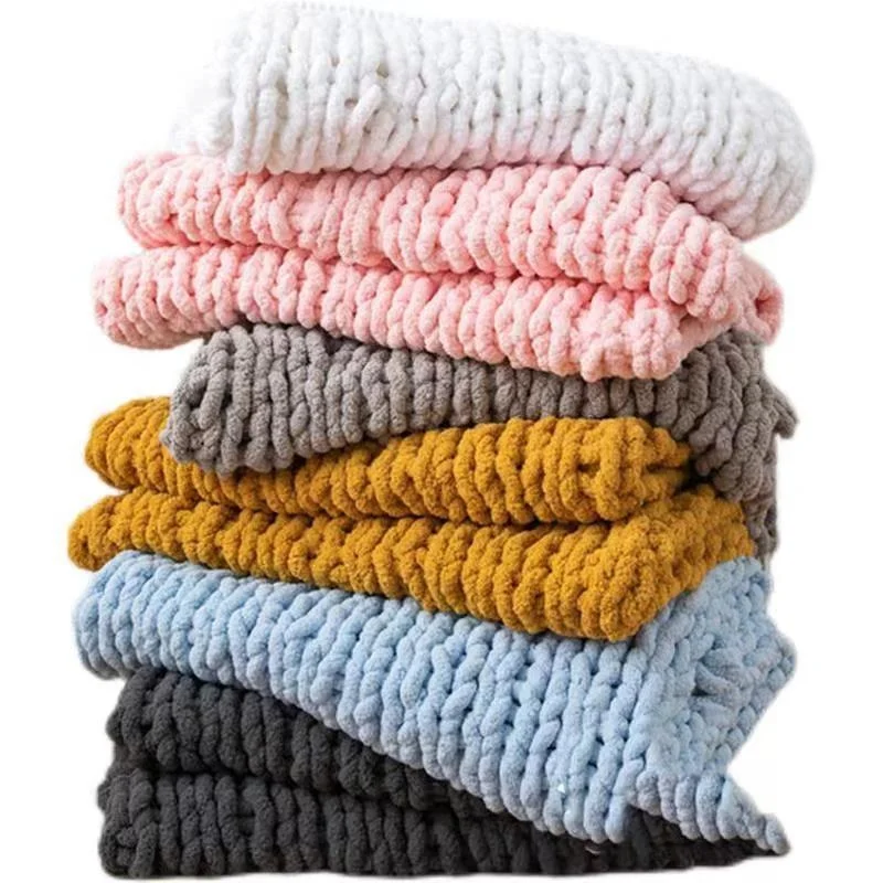 Chunky Knit Soft Large Cable Knitted Throw Bed Sofa Weighted Blanket Arm Knitted Weighted Blanket