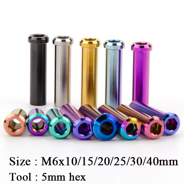 TITST Road Bike C Brake Pivot Center Nut with Washer c Front Rear Brake Caliper Screw Bolt Titanium Alloy M6x10/15/20/25/30/40mm