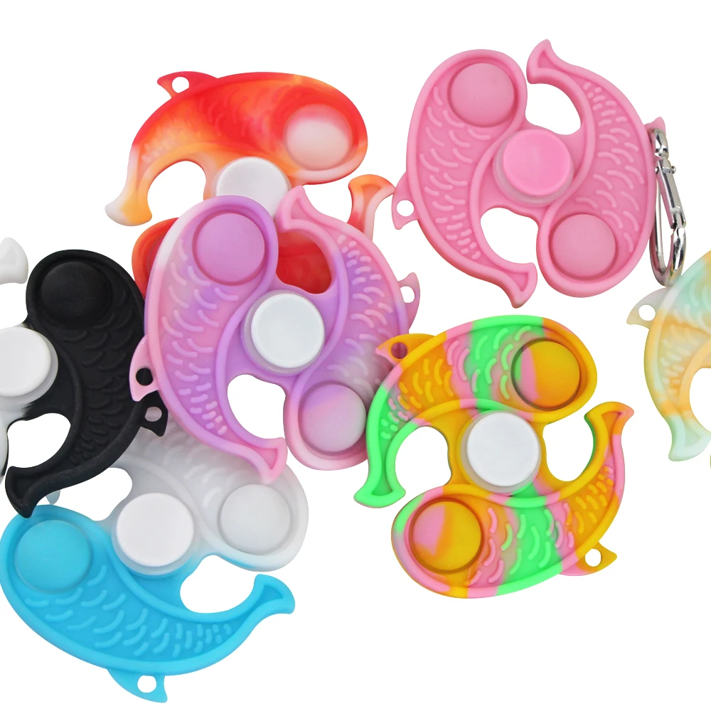Factory Design Push Pop Bubble Fidget Fish finger spinner toy fidget finger spinner