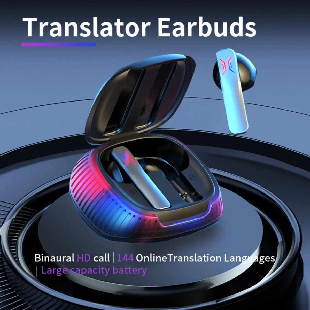 B18 smart bluetooth 5.0 translation earbuds for trade simultaneous interpretation long-lasting battery