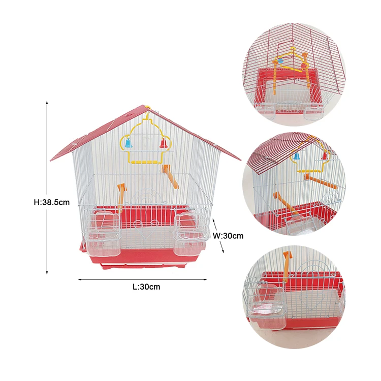 vintage bird cage 30*30*38cm small bird cage portable with handle colorful house shape clear acrylic bird cage