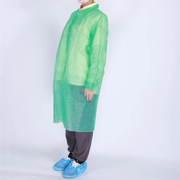 lab gown protective coverall coat uniform disposable coveralls green chemical 25g CN HUB industrial working overalls