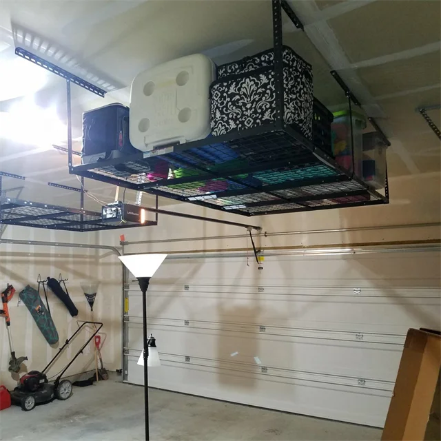 Metal Utility Industrial Storage Overhead Hanging Rack Mounting Wall Mounted Shelves Racking System Roof Ceiling Shelf