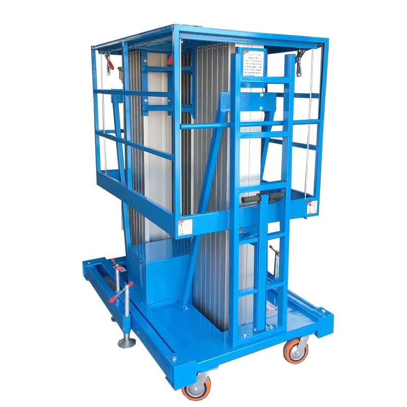 8m Hydraulic Lift Rental Aluminum Two 2 Mast Adjustable Electric Battery Power Manual Man Aerial Work