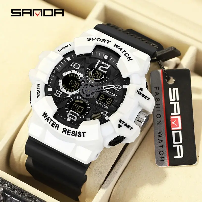 SANDA 3168 2024 Brand G- Style Watch Men Digital Shock Sports Watches For Man Waterproof Electronic Wristwatch Mens
