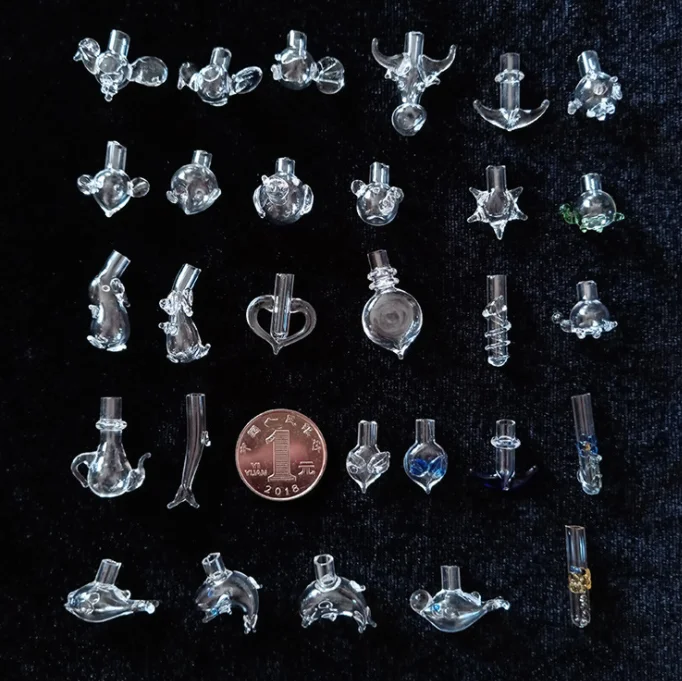 wholesale jewelry making 1ml small tiny clear mini glass bottles with cork lid