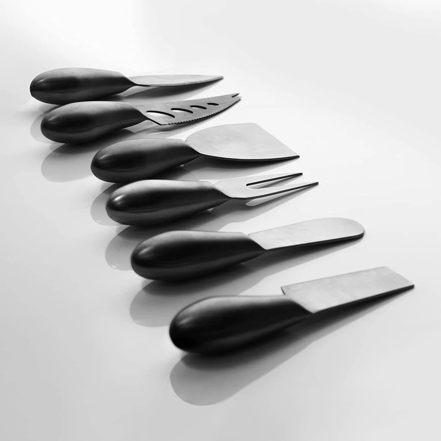 Breakfast Butter Knife Slicer Sandwich Spreader Cheese Cutters Collection Stainless Steel Black Cheese Knife Set