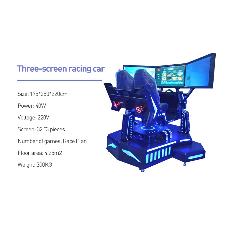 Hot Sale VR Equipment 9D Racing Simulator 3 Screen Car Racing Game Machine For Game Center
