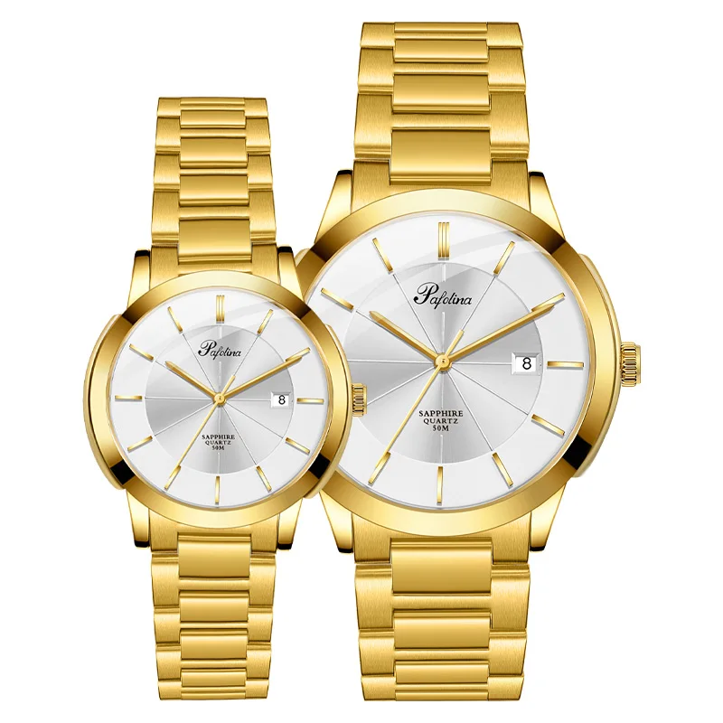 STAR RUDDER 5040ML Pafolina premium designer watches set,quartz watches men luxury,ladies gold color wrist watch 10atm