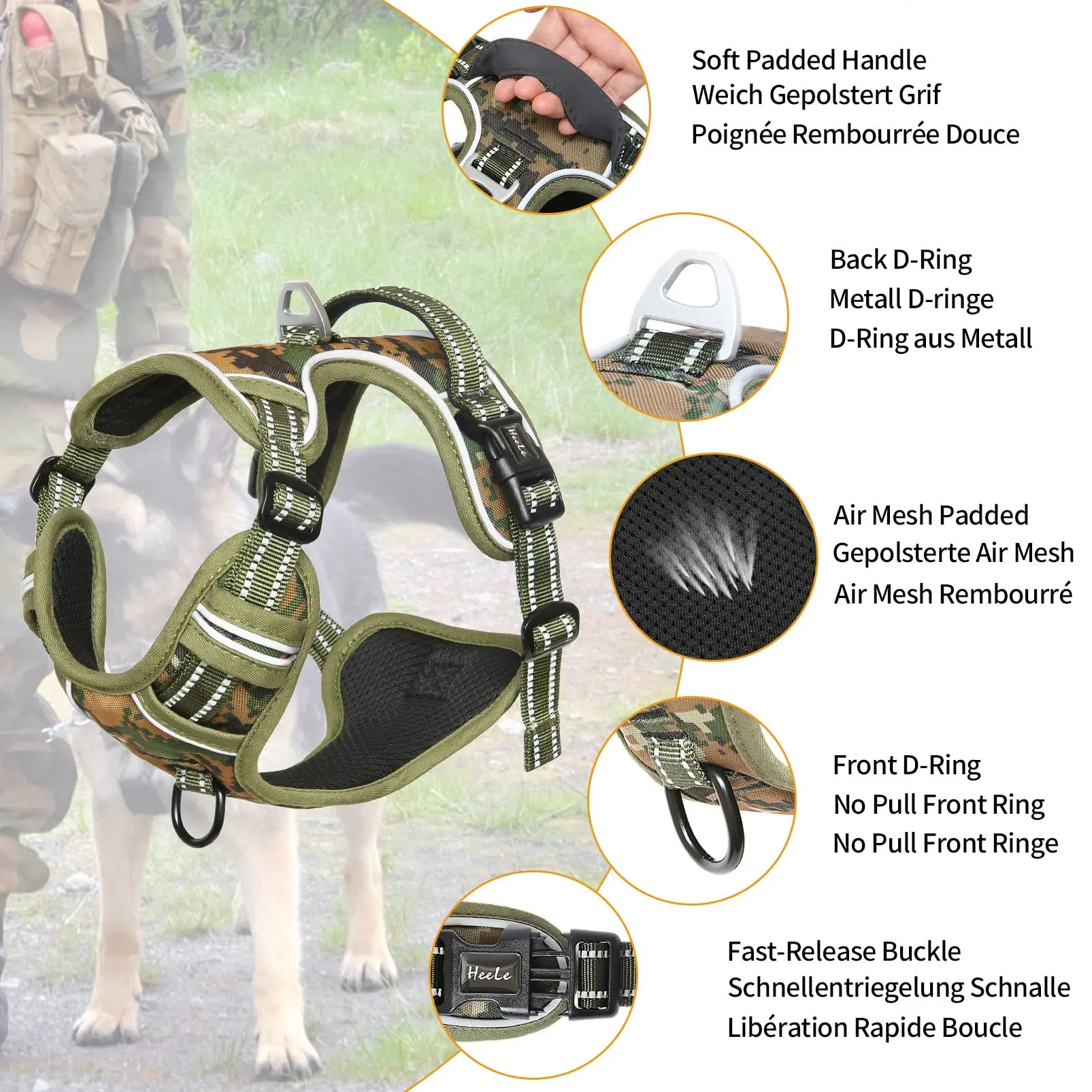 TOPBUDDY oxford high quality no pull pet harness for XXS to XXL