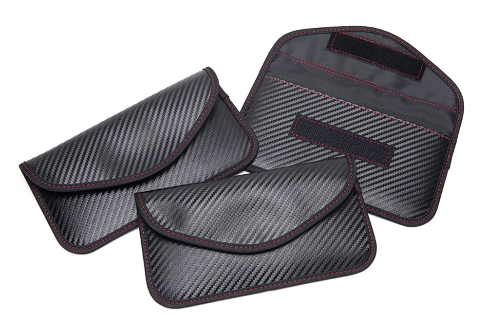 Carbon Fiber Faraday Bags for Car Keys and Cell Phone Signal Blocking Key Pouch Anti Theft Car Protection