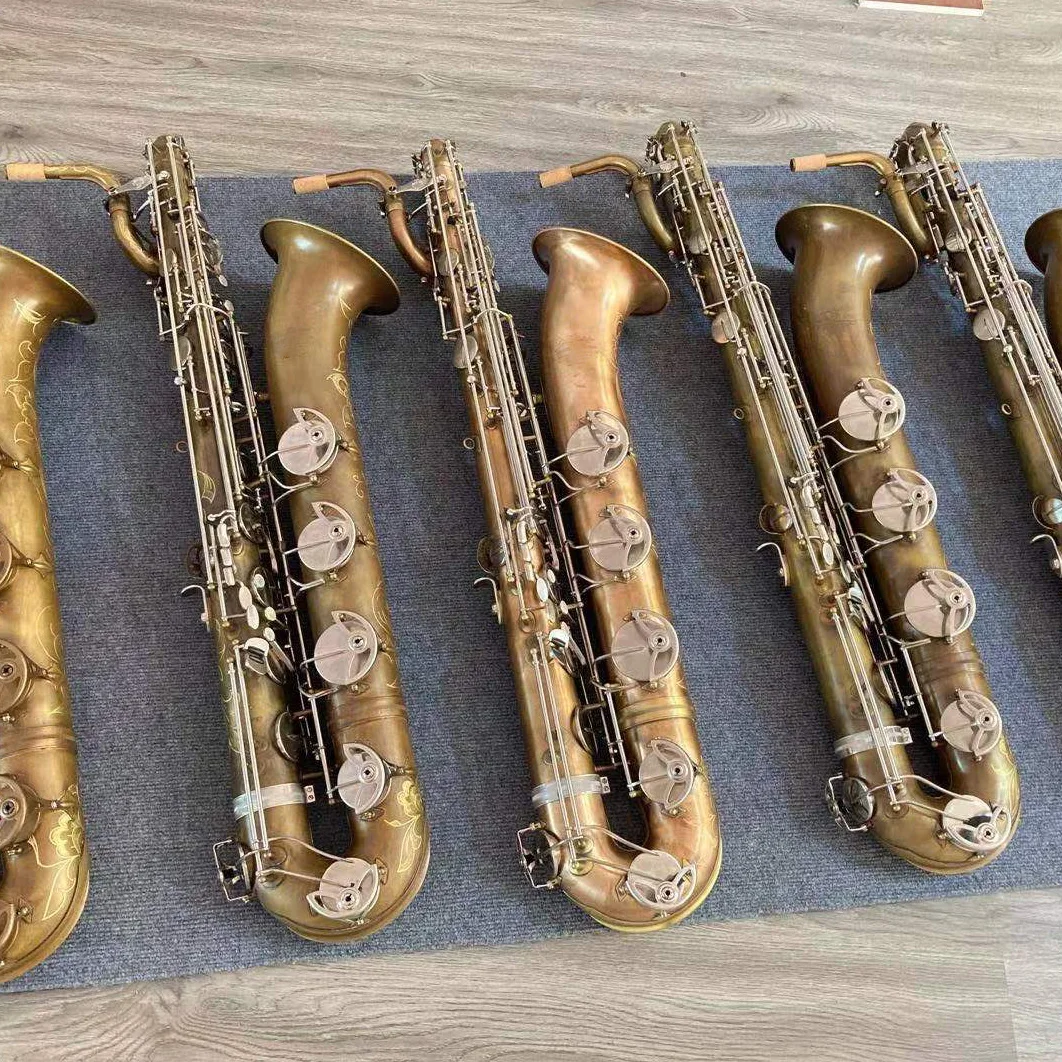 Manufacture production OEM and ODM design high standard bariton saxophone with beautiful flower