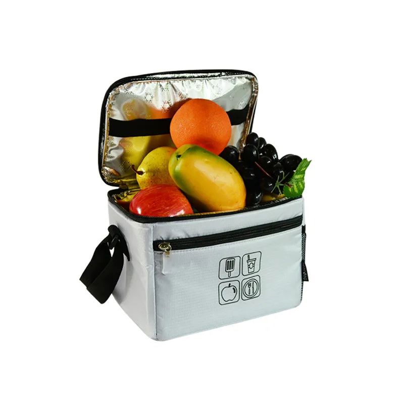 Custom Logo 600D Oxford Lunch Cooler Bag Insulated For Office Travel Picnic Thermal Bag Soft Tote ice Box With Shoulder Strap