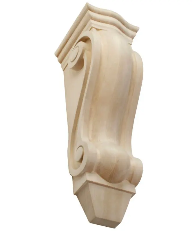 Custom Farmhouse Wood Corbel Legs Classical Rubber Wood Hand Carved Corbel Bars Home Furniture  Decorative Wood Corbels