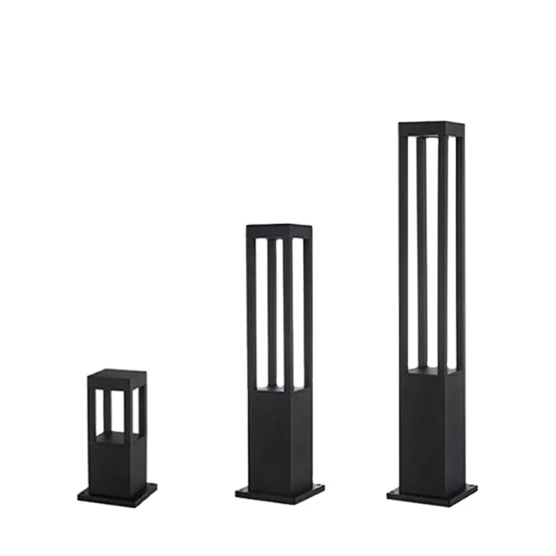Modern Aluminum Lawn Lamp Waterproof Outdoor Garden Solar Energy LED Lawn Guard Pillar Lamp