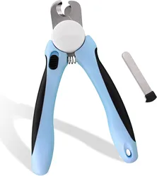 Professional Stainless Steel Pet Dog Nail Clipper and Trimmer with Safety Guard to Avoid Over-Cutting Nails & Free Nail File