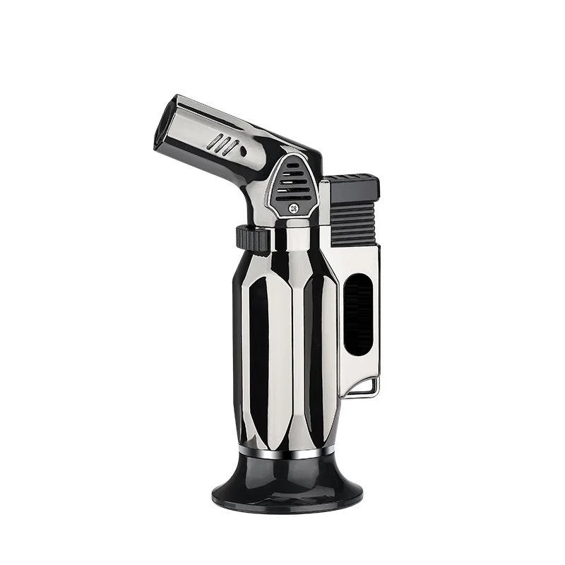 Creative Portable Flamethrower Big Fire Butane Refillable Gas Cigar Torch Lighter With Three Nozzles