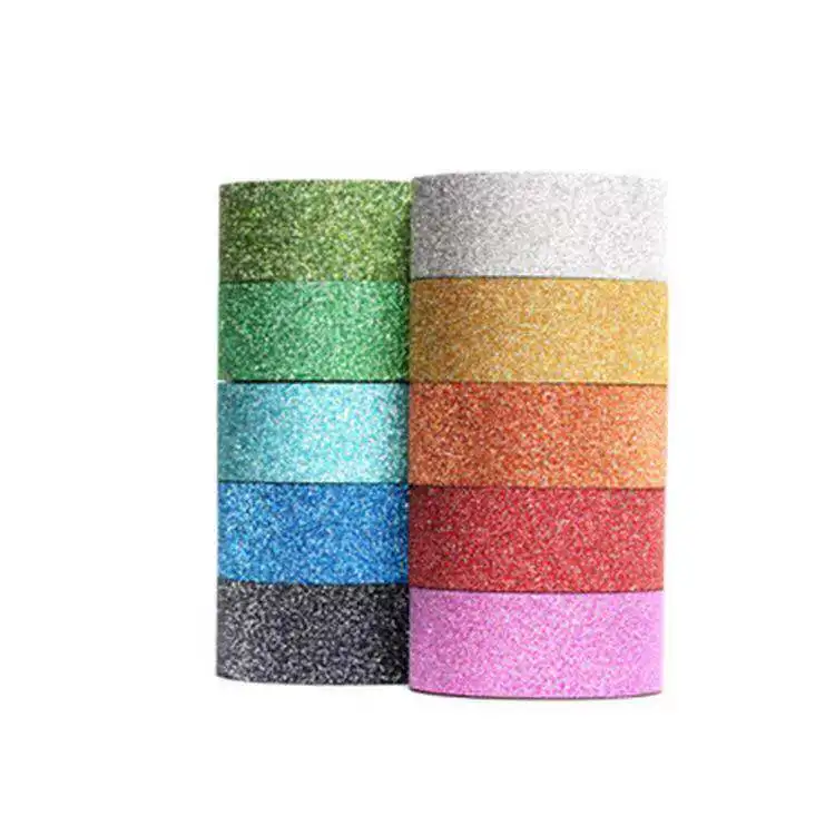 DIY Glitter Tape  Decorative Masking Foil Gold for Decor Planners Gift Wrapping Bullet Journals Tape Sparkle Tape