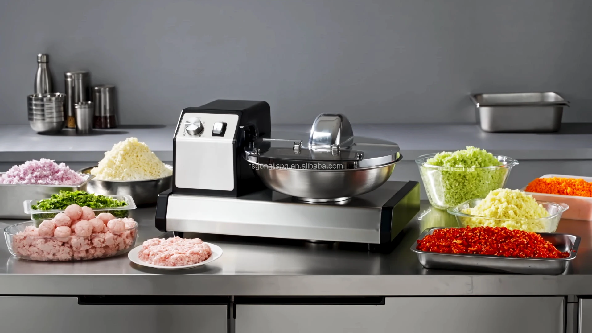 Meat Mincer Bowl Meat Bowl Cutter Machine Vacuum Bowl Cutter Meat Paste Machine