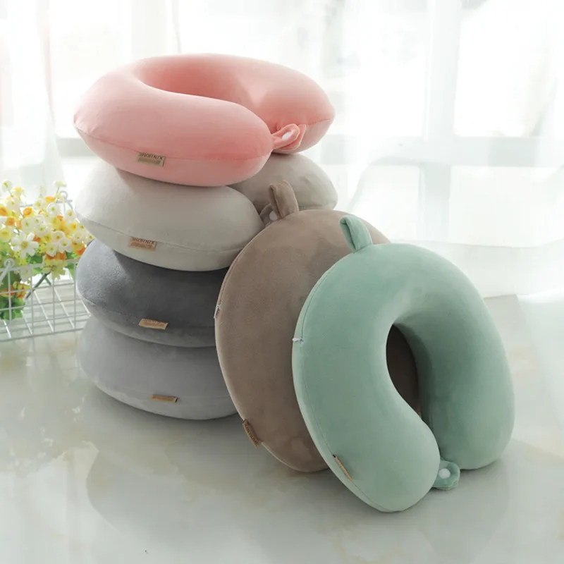 Hot selling U-shaped travel pillow Multi-color memory cotton neck pillow U-shaped memory pillow