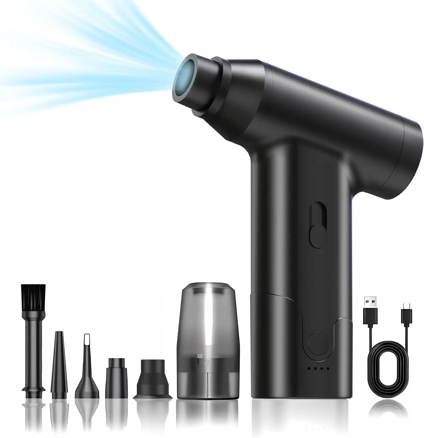 Mini Powerful Compressed Air Duster Turbo Jet Blower Electric Cordless Jet Fan 110000rpm Mini Jet Blower for Cleaning PC Dust
