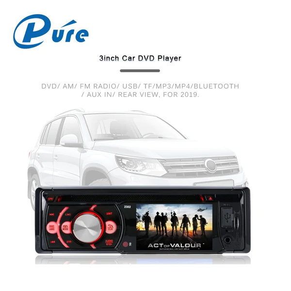 3' Colorful BT Car CD Player Universal Radio Sound System FM DVD VCD CD MP3 MP4
