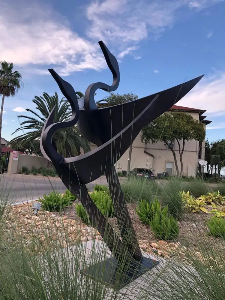 Municipality contemporary sculpture stainless steel metal art animal statue bird abstract garden sculpture for outdoor