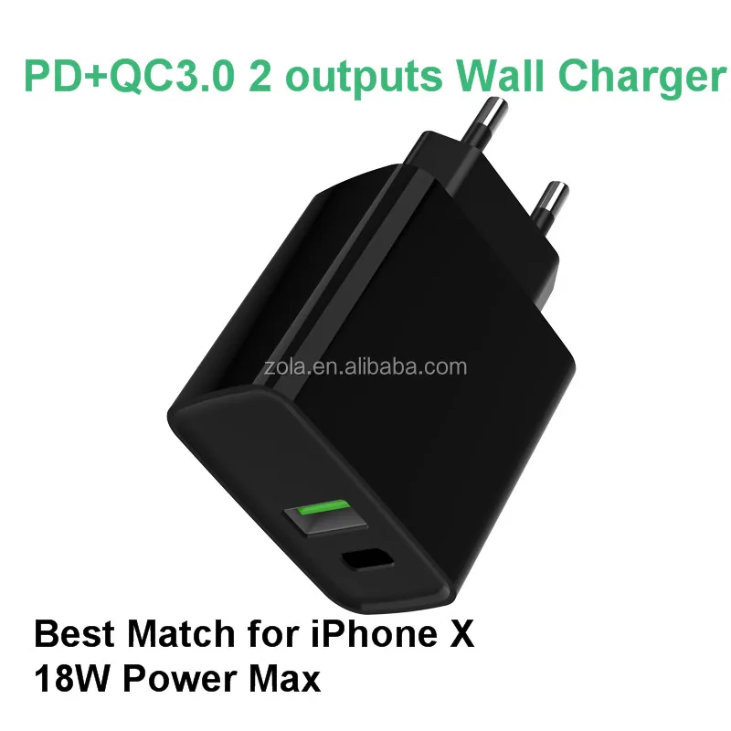 
2020 QC3.0 pd wall Charger with Type C USB Port for ipone free shipping 