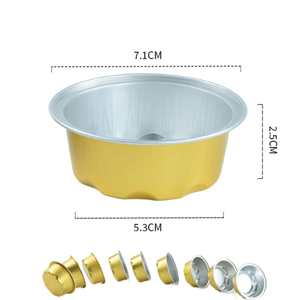 Environmentally Friendly Mini round Aluminium Foil Containers with PP Plastic Lid for Baking Pattern Pulp Material