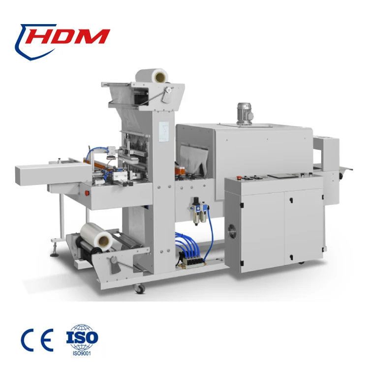 Auto Electronic Coffee Milk Box Heat Shrink Packaging Machine Sleeve Sealing And including Stacker