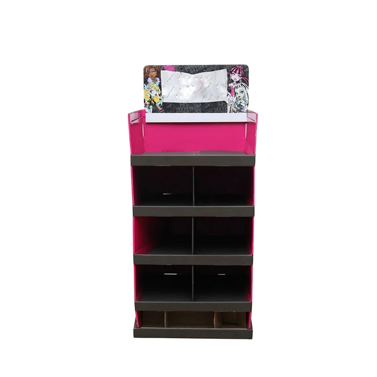 Customized Shop Corrugated Paper Cardboard Display rank promotion display stand for supermarket