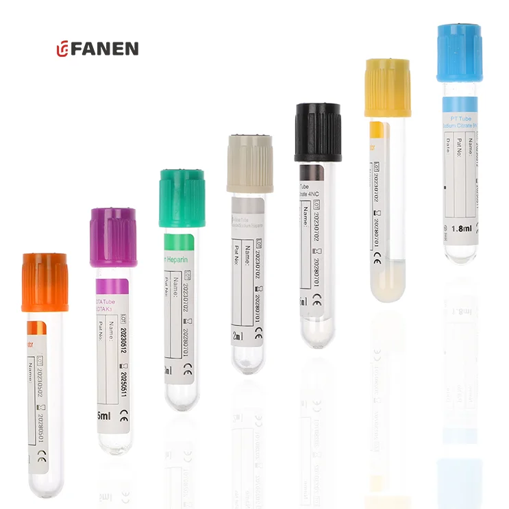 Fanen 5ml Glass Blood Collection Tube Vacutainer With Red Lid 13*100