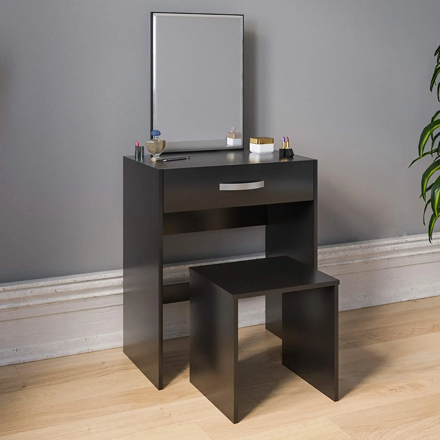 New Design Bedside Set Vintage Mirror Bedroom Lady Wooden Chair Wholesale Big Dresser Black Size Beige Vanity Dressing Table