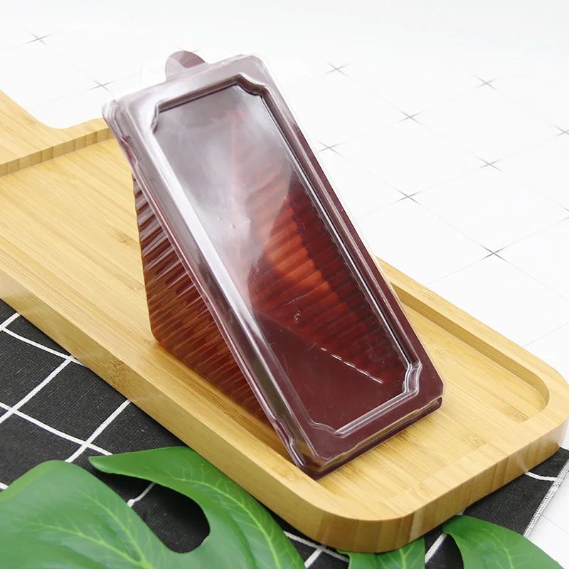 Wholesale triangle  Disposable Clear black Sandwich Packaging Boxes Plastic Sandwich Containers