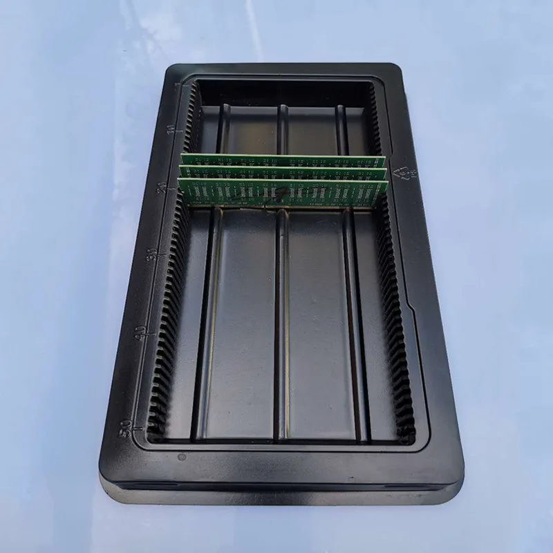 square shape anti-static electronic tray PS esd plastic tray plastic esd blister tray for small parts packaging