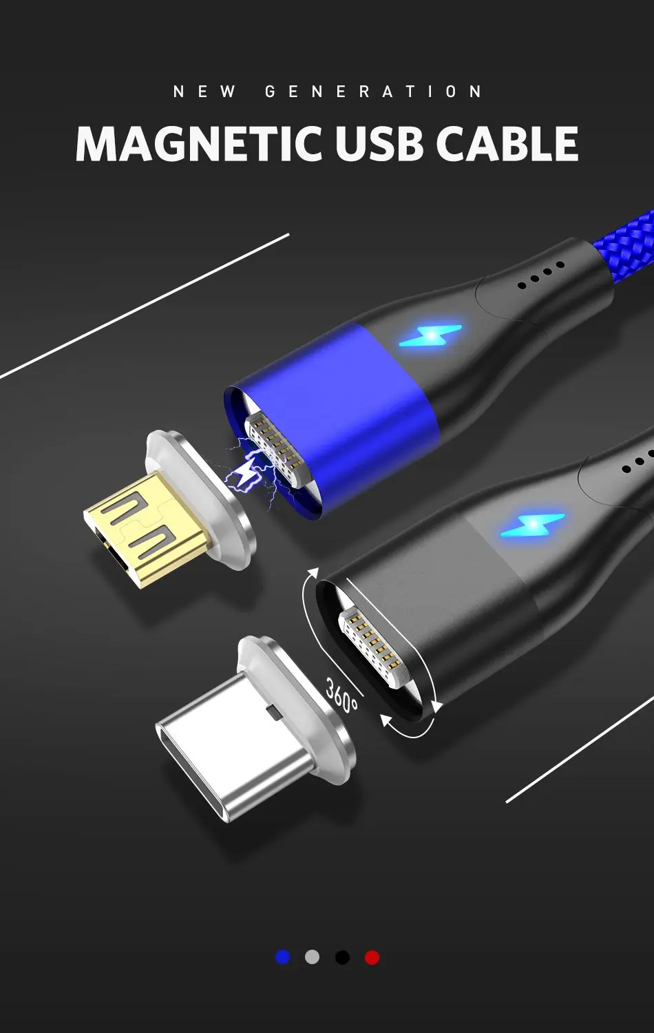 Магнитный зарядный кабель вращающийся магнитный типа c usb для A51-5G Note 20 Ultra S20