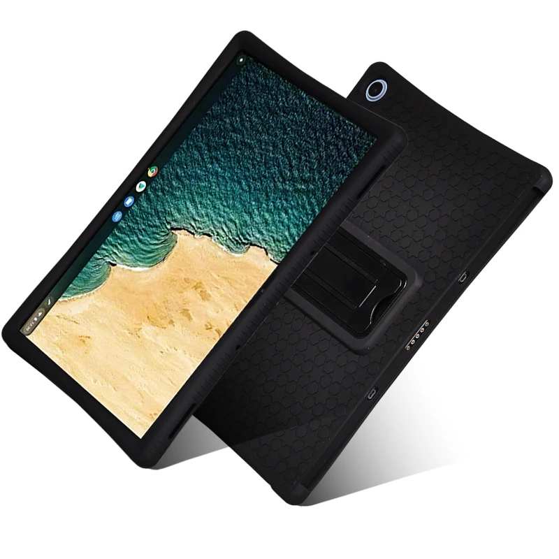 X636 Children Kids Silicone Protective Case For Lenovo Chromebook Duet CT-X636F 10.1 inch Stand Bracket Shockproof Soft Cover