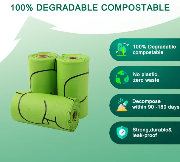 Cornstarch Plant Based Eco Friendly Doggy Poop Bag Biodegradable Dog Poo Bags
