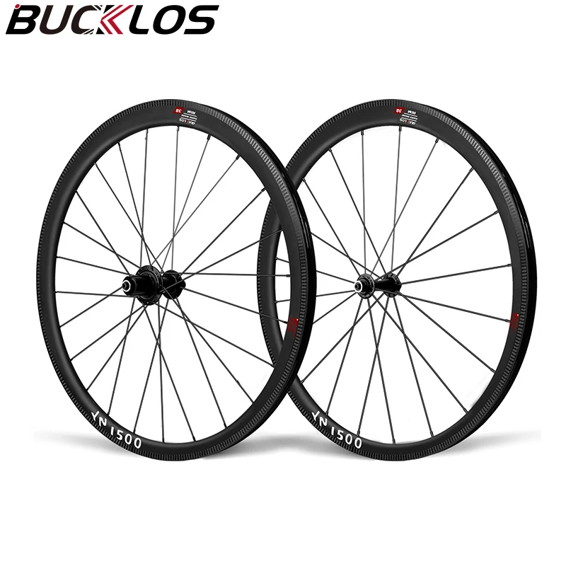 OEM/ODM BUCKLOS Carbon Fiber Wheelset 700C Road Bike V Brake Wheels 10/11 Speed 38mm 50mm Road Bicycle Carbon Rims Cycling Parts