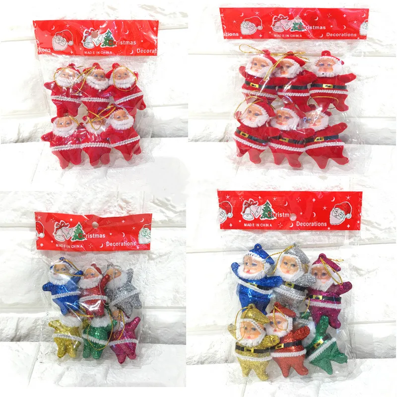 Santa Claus Red Flocking Little Old Man Christmas Gold Powder 6 Colors Little Old Man Christmas Tree Decorations Factory Outlet