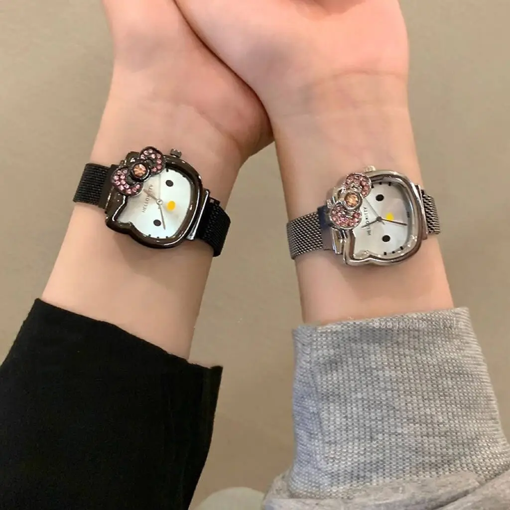 Fashion Cartoon Hello kitty Children Watch Quartz Bracelet Watches Magnet Buckle Strap Kid Wristwatch Girl Gift