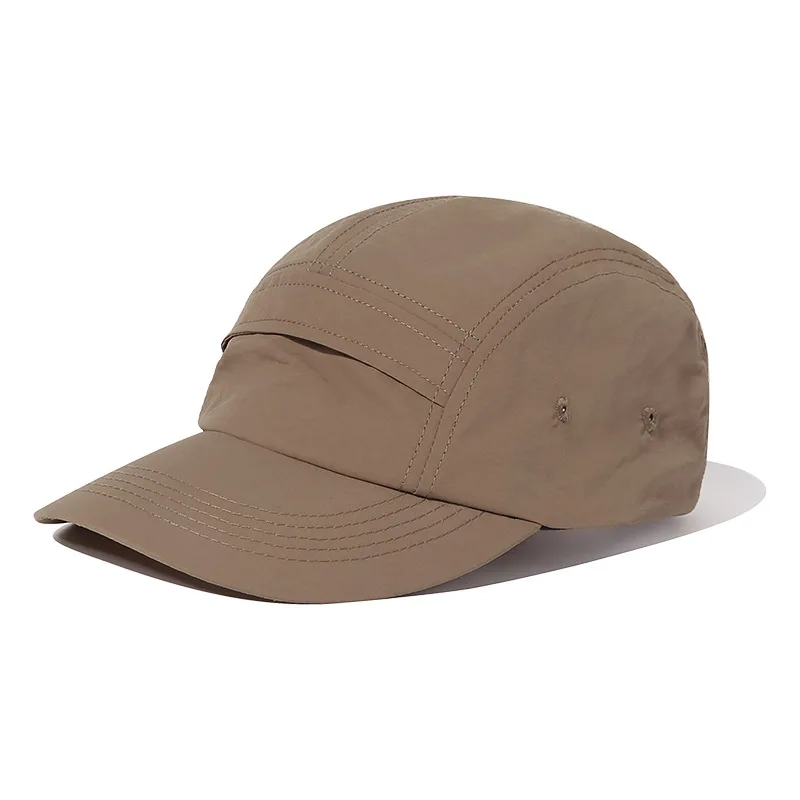 OEM Custom Embroidery Logo Nylon Running Camp Cap High Quality Fashion 5 Panel Camping Hat Small order for adult unisex