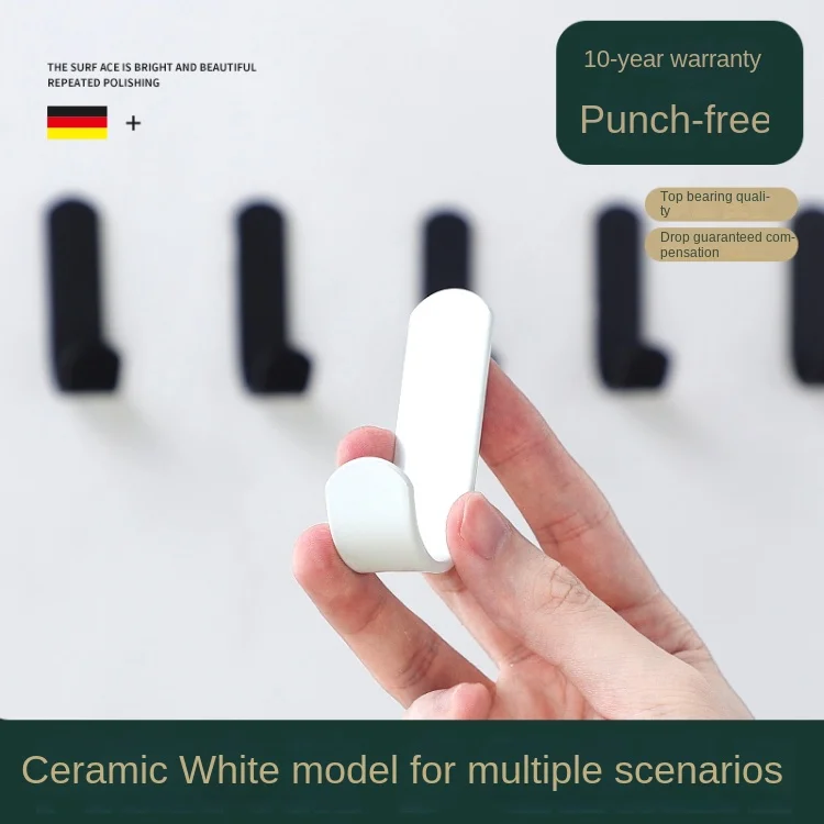 Factory Direct Sale Household Kitchen Bathroom Strong Viscose Storage Punch Free Behind Door Coat Hat Towel Wall Mounting Hook