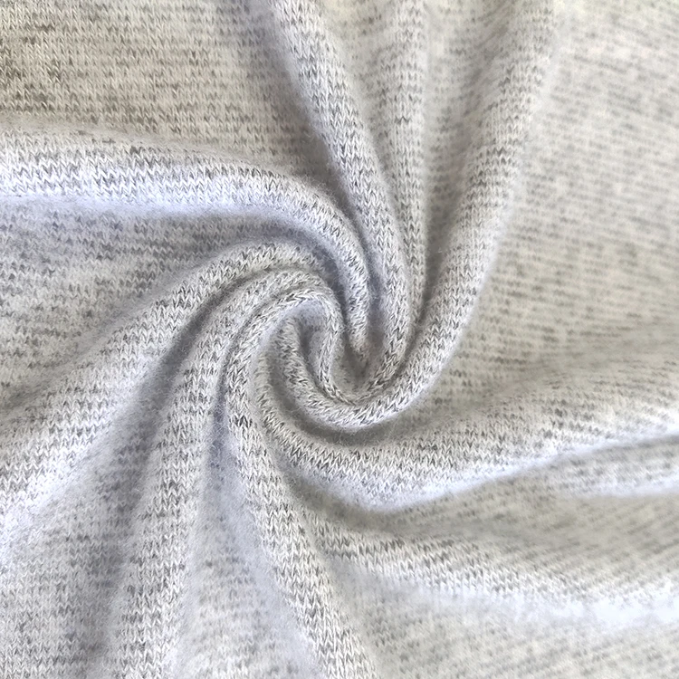Soft hacci fabric 195gsm single brushed 68% rayon 28% polyester 4% spandex knit fabric for sweaters and sleepwear