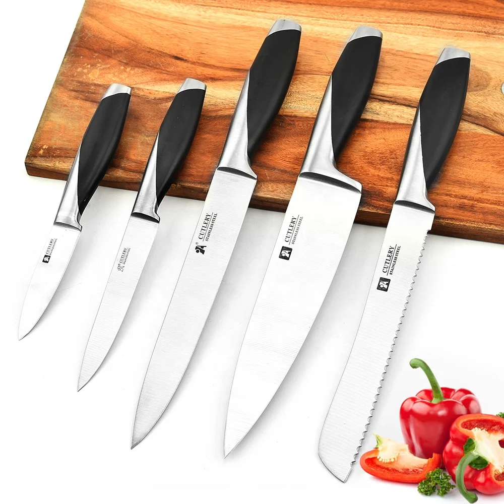 Factory Custom The Chef Knife For Cooker  Kitchen Knife Set With Stainless Steel And ABS Handle  Fruit Knife Five-piece Set