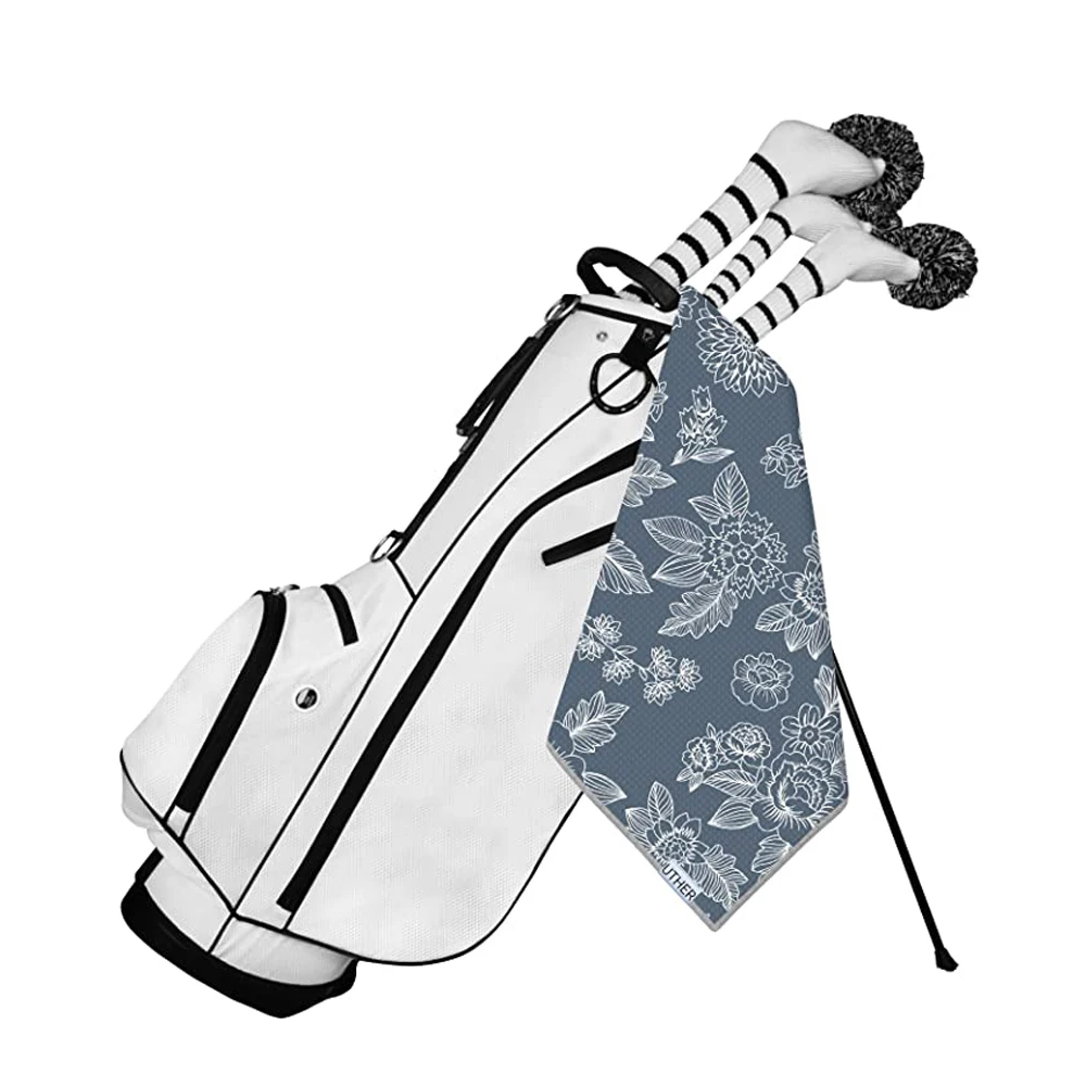Sublimation printed microfiber quick dry jaqcuard golf towels best absorbent with custom logo