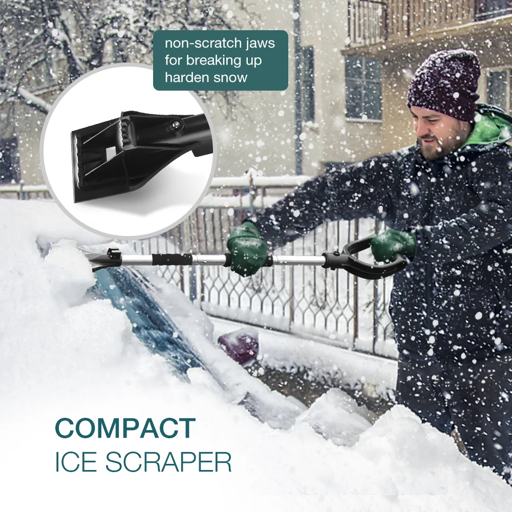 
Amazon hot sale foldable portable snow plow tool 3-in-1 kit with shovel scraper and brush car snow plow 