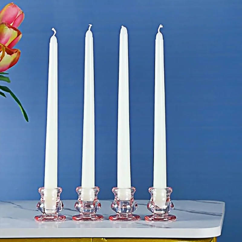 Luxury Home Decor Glass Candlestick Holder Cheap Price Colorful Taper Candle Holders Glass Candle Sticks for Home