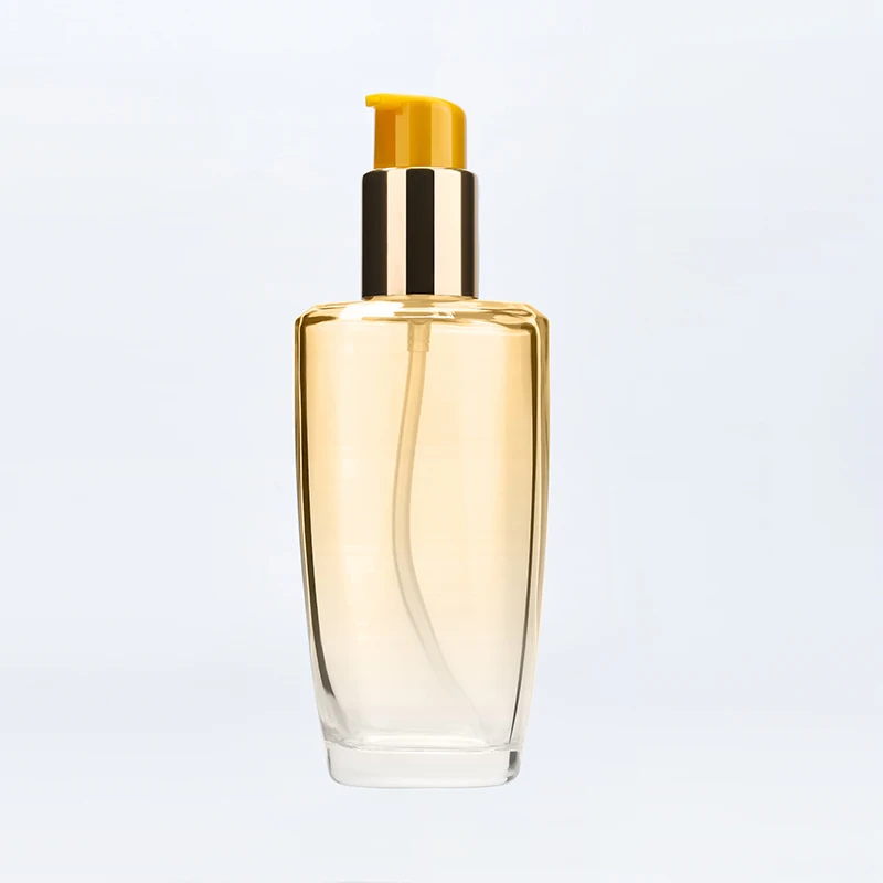 Hair Care Packaging 100ml pure therapeutic grade argan essence serum essential hairl oil glass bottle with pump sprayer