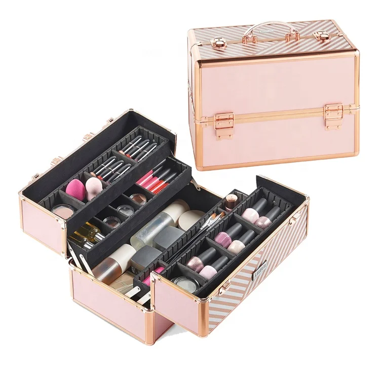 Aluminum Frame Make-up Boxes Makeup kit storage make up box